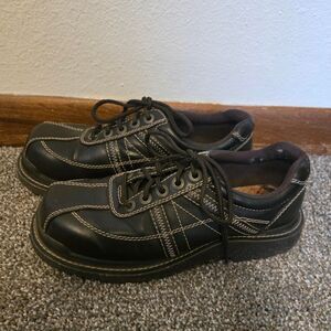 Vintage Y2K Brown Leather Chucky Oxford Marry Jane Embroidered Sneaker Deadstock